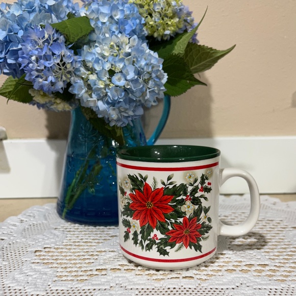 Lefton Other - Rare Vintage Lefton China Christmas Poinsettia Ceramic Mug Estate EUC 1988
